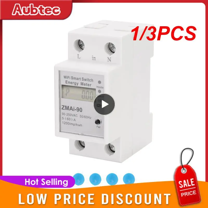 

1/3PCS 90 Wifi Smart Switch Energy Meter Model ZMAI-90 Voltmeter Wattmeter Power Meter Tuya Smart Life APP Work With Alexa