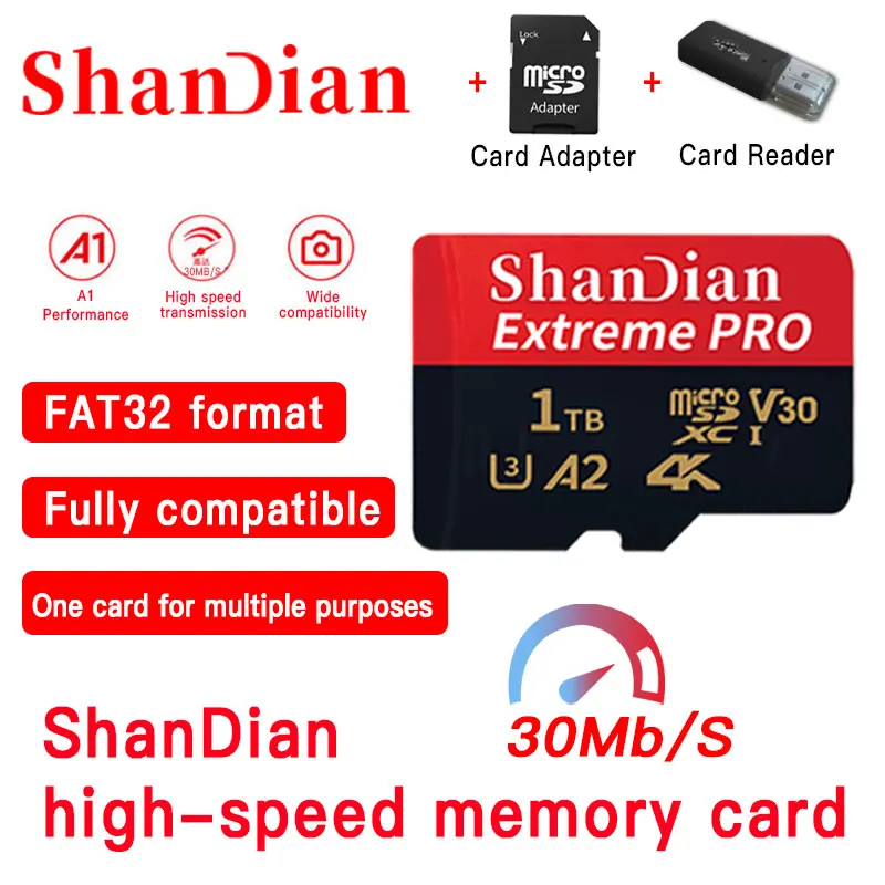 

Class10 High Speed 1TB Micro Sd Tf Card 128GB SD Cards 256GB/512GB Memory Card For Camera Smartphone Adapter Android Phone NEW