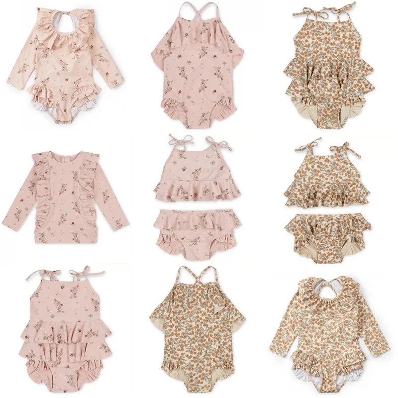 

Floral Printed Boys Girls Swimwear Kids Beach Wear Brand Summer Baby Bikinis Set Child Swimsuit Toddler Bikini Swimming Suit