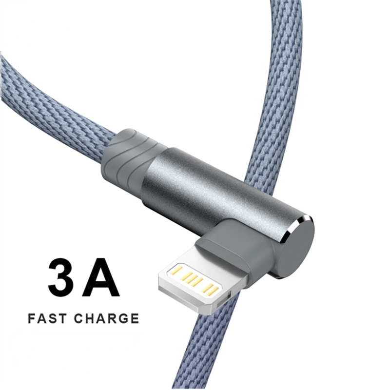 

USB-кабель для быстрой зарядки с поворотом на 2023 градусов для iPhone 6 6s 7 8 Plus X XR 11 12 13 Pro Max SE 2 iPad, оригинальный шнур для передачи данных, длинный про...