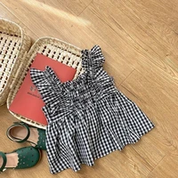 fashionable plaid shirts girls short sleeved baby summer clothes cotton tops childrens blouses kids camisas child lolita toddler