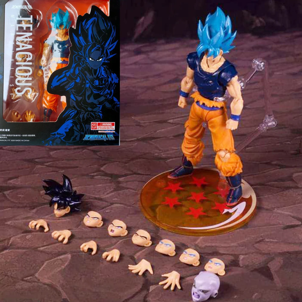 Super Saiyan God Anime Dragon Ball Goku Demoniacal Fit SHF Blue Fighter SSJ PVC Action Figure Figurals Brinquedos Toy Model Gift