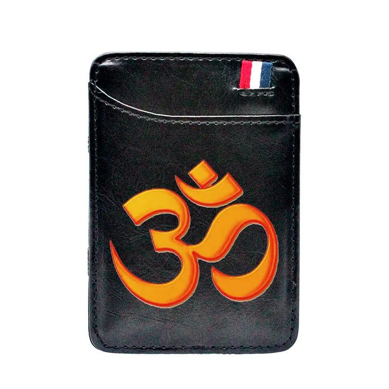 

Retro Brahmanism Symbol Printing Pu Leather Mini Small Magic Wallets Purse Pouch Plastic Credit Bank Card Case Holder