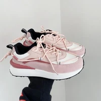 patchwork pink woman vulcanize shoes fashion 2022 spring new sports shoes femme casual students daily outdoor platform sneakers