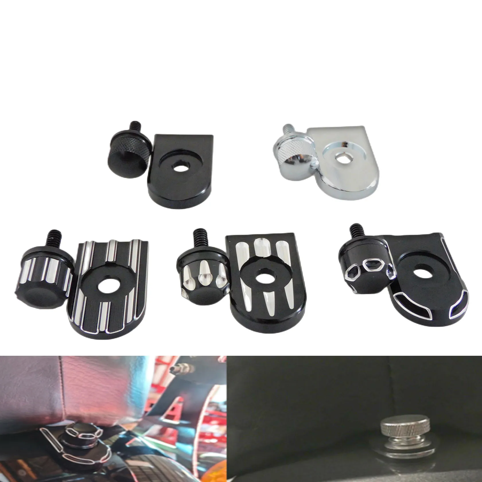 

Motorcycle Rear Fender Seat Bolt Tab Screw Cover For Harley Sportster XL883 1200 Dyna Bob Softail Fat Boy Touring Street Glide
