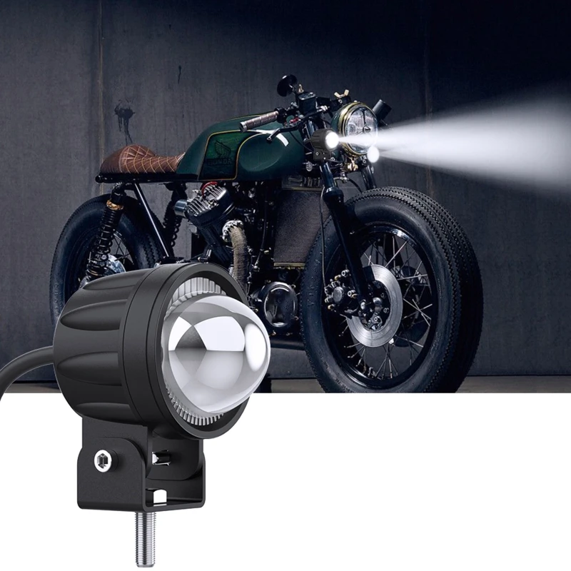 

U90C 2Pcs Motorcycle Auxiliary Lights Flashing Turn Signal Fog Light DRL Daytime Running Lights 60W 6000K LED Work Light