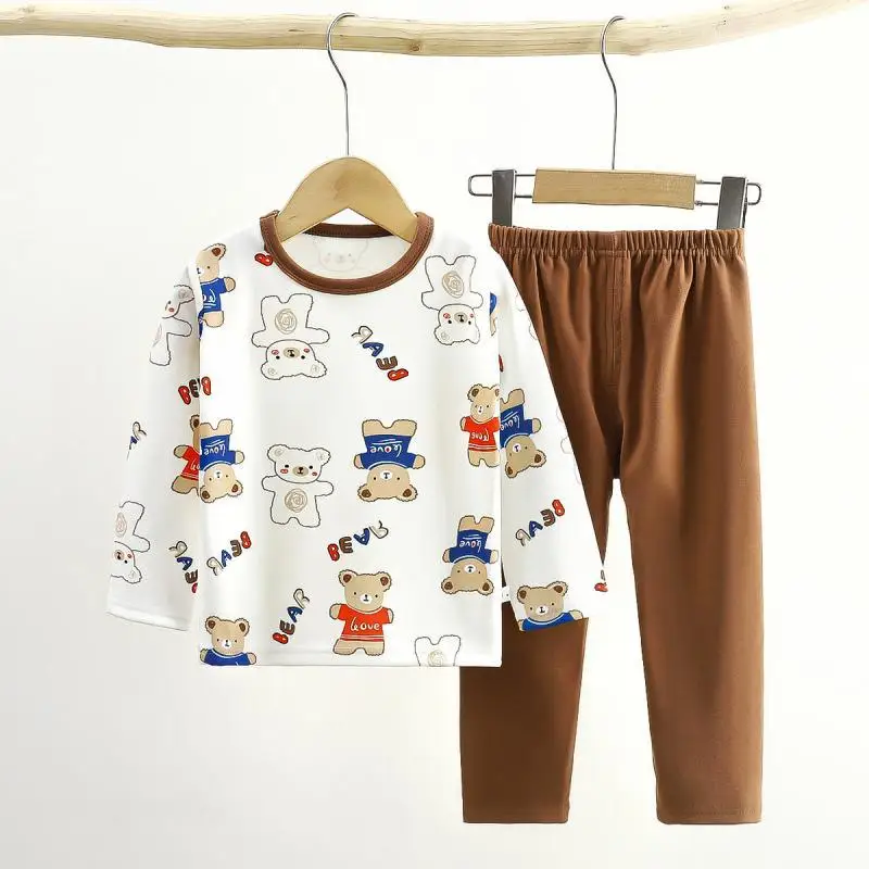 

2023 Kids Clothing Baby Pajamas Sets Children Sleepwear Boys Girls Cotton Pyjamas Polyester Nightwear Clothes Kids Loungewear