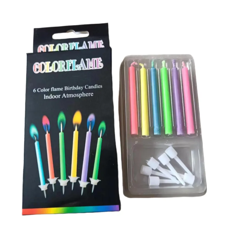 

Цветные свечи с пламенем 5/6 шт.