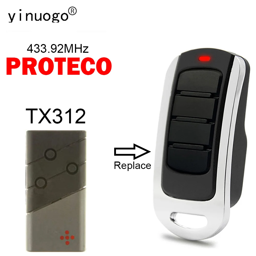 

For PROTECO TX312 Remote Control for gate 433MHz Remote Control Duplicator Replacement Garage Door Command Gate Opener 433.92mhz