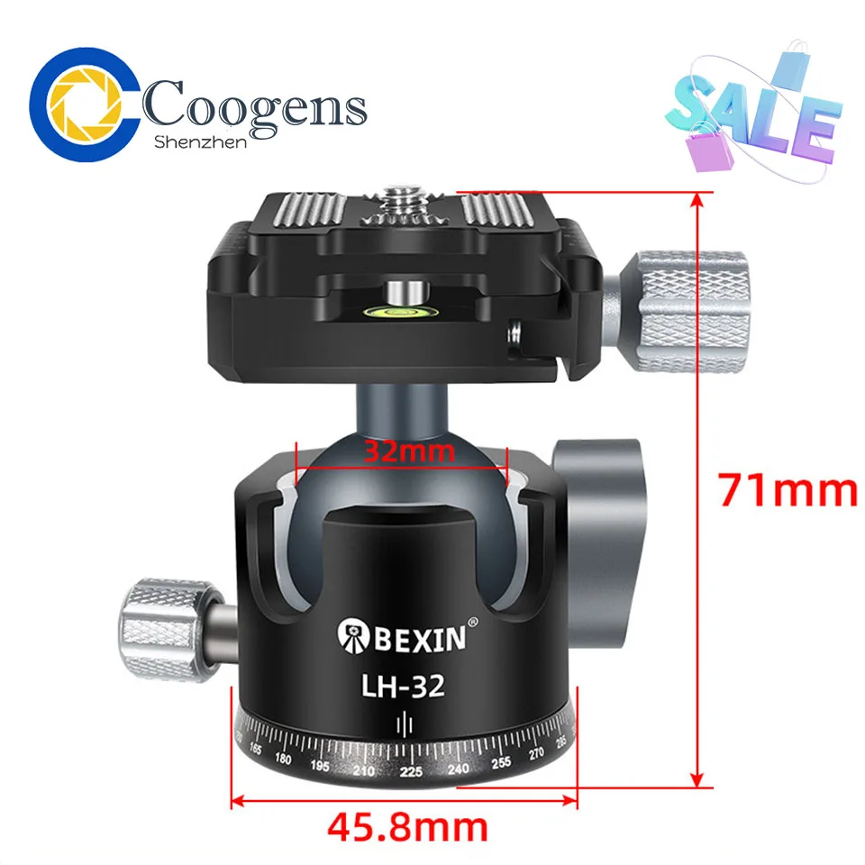 

Low Center Of Gravity Spherical Pan Tilt Double Opening Panoramic Tripod Aluminum Alloy Ball Head Photography Accessories