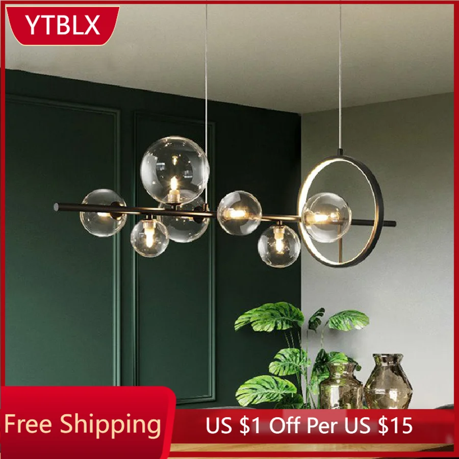 

Роскошная светодиодная Люстра для обеденного стола, креативная дизайнерская стеклянная лампа в стиле пост-модерн в скандинавском стиле, для ресторана, бара