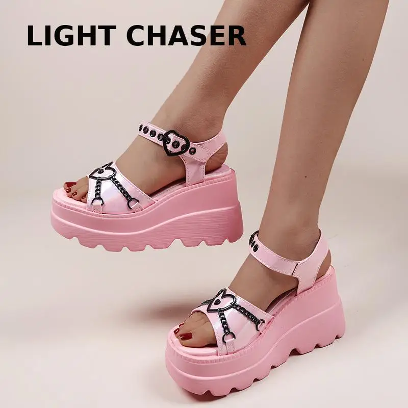 

Chunky Platform Women Shoes 2022 New Spring Autumn Open Toe Sandals Casual Beach Slides Designer Slippers Chain Flip Flops
