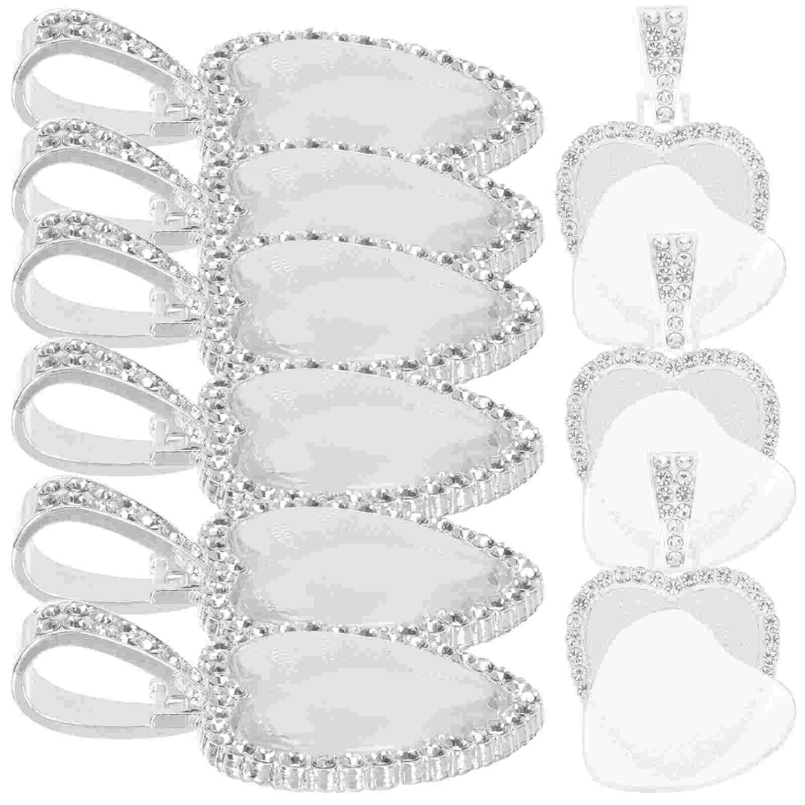 

Pendant Bezel Trays Tray Jewelry Setting Blank Blanks Heart Photo Necklace Sublimation Chain Round Lamp Craft Charm Rhinestone