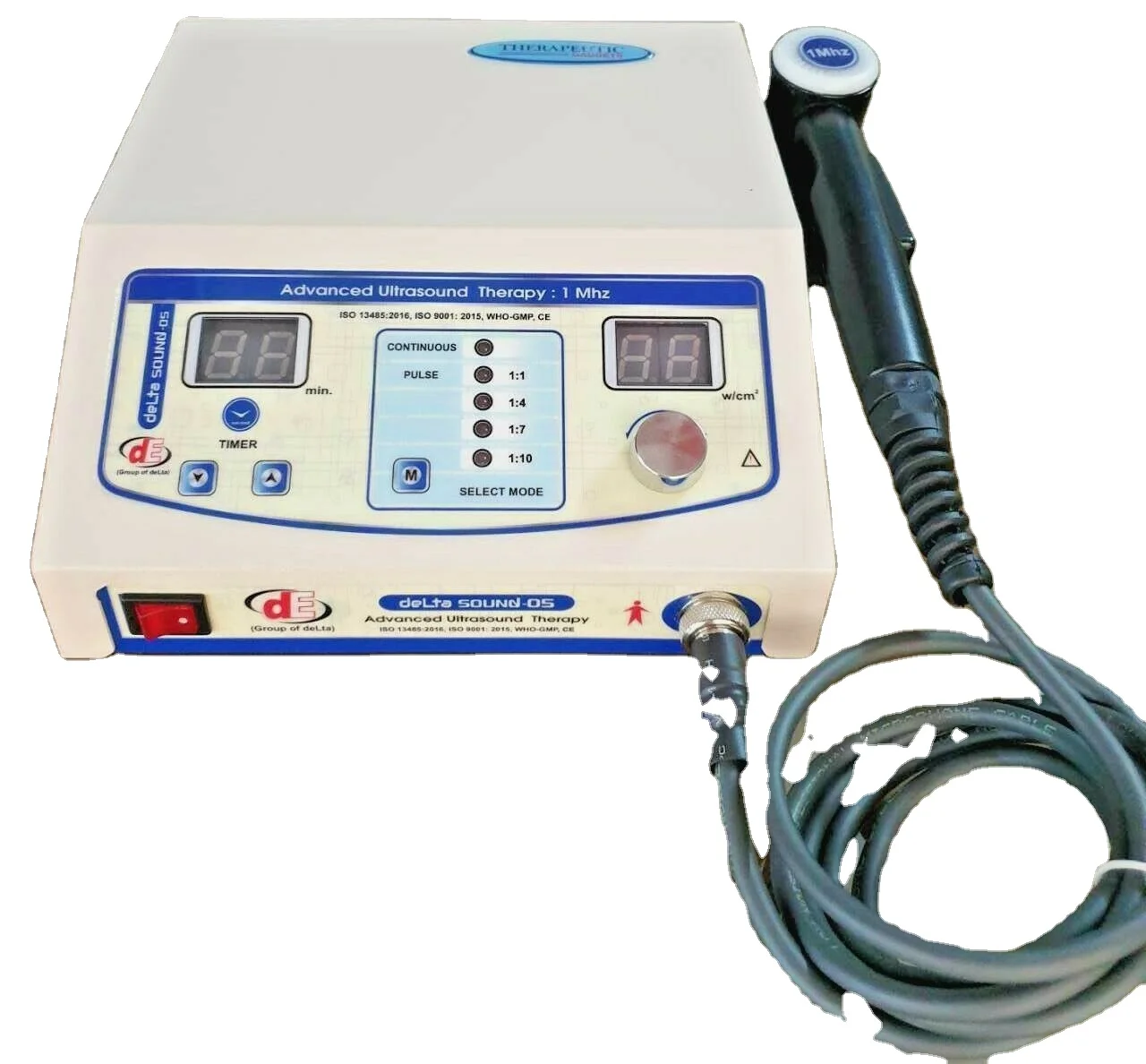 

Mars International Leading Manufacturer of Ultrasound Therapy 1Mhz Continuous and pulse waves Physiotherapy Portable Unit