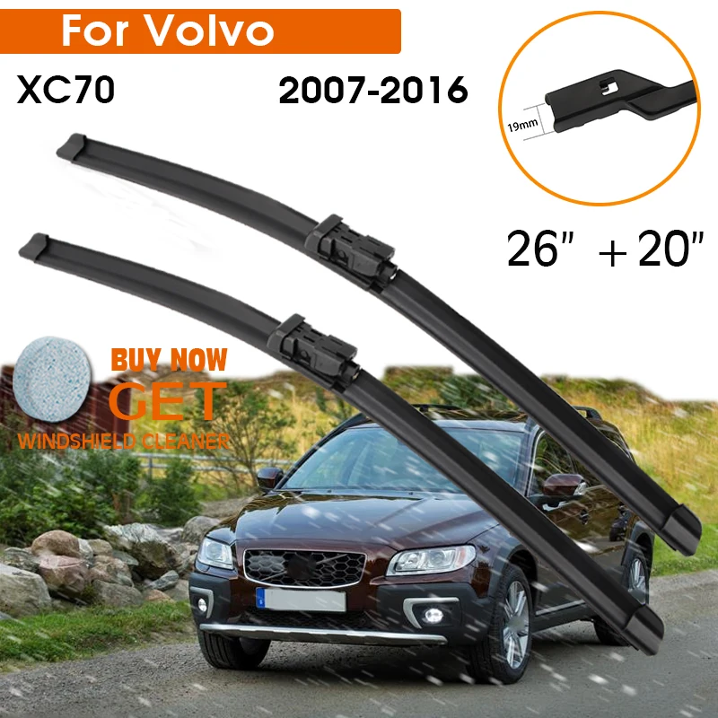 

Car Wiper Blade For Volvo XC70 2007-2016 Windshield Rubber Silicon Refill Front Window Wiper 26"+20" LHD RHD Auto Accessorie