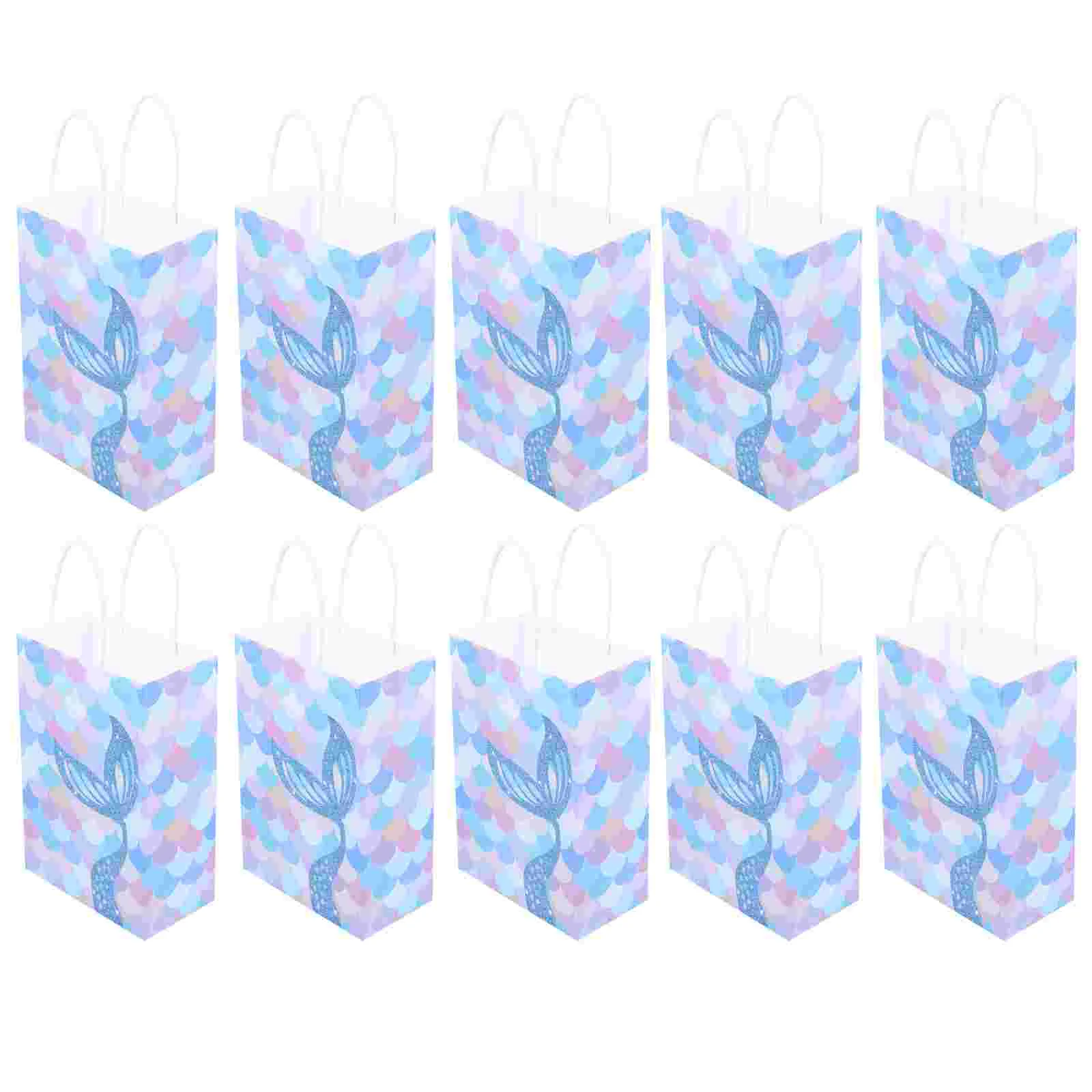 

10 шт., мешочки для конфет с рисунком хвоста русалки