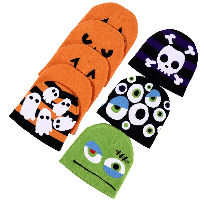 Шапка для Хэллоуина Вязаная Шапка-бини взрослых детей мужчин и женщин зимняя