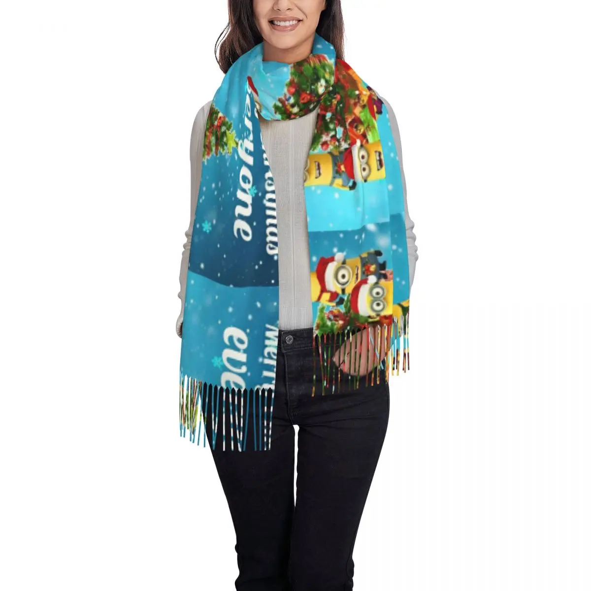 Уличный шарф зимний MINISO Sanrio Minions рождественская шаль бандана на заказ женские