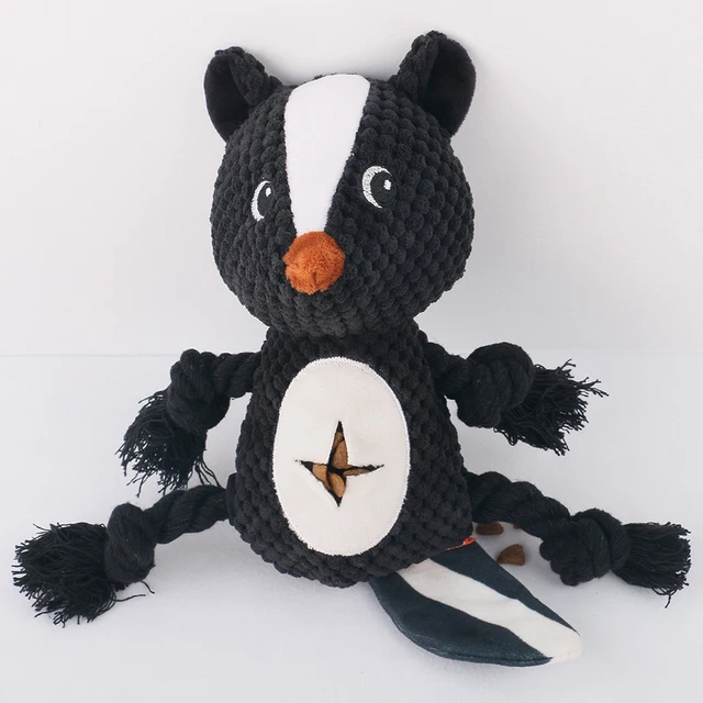 Plush Dog Toys Corduroy Chew Toy For Puppy Squeaker Squeaky Leaking Food Pet Toys with Ropes Bite Resistant Teeth Cleaning Toys 5