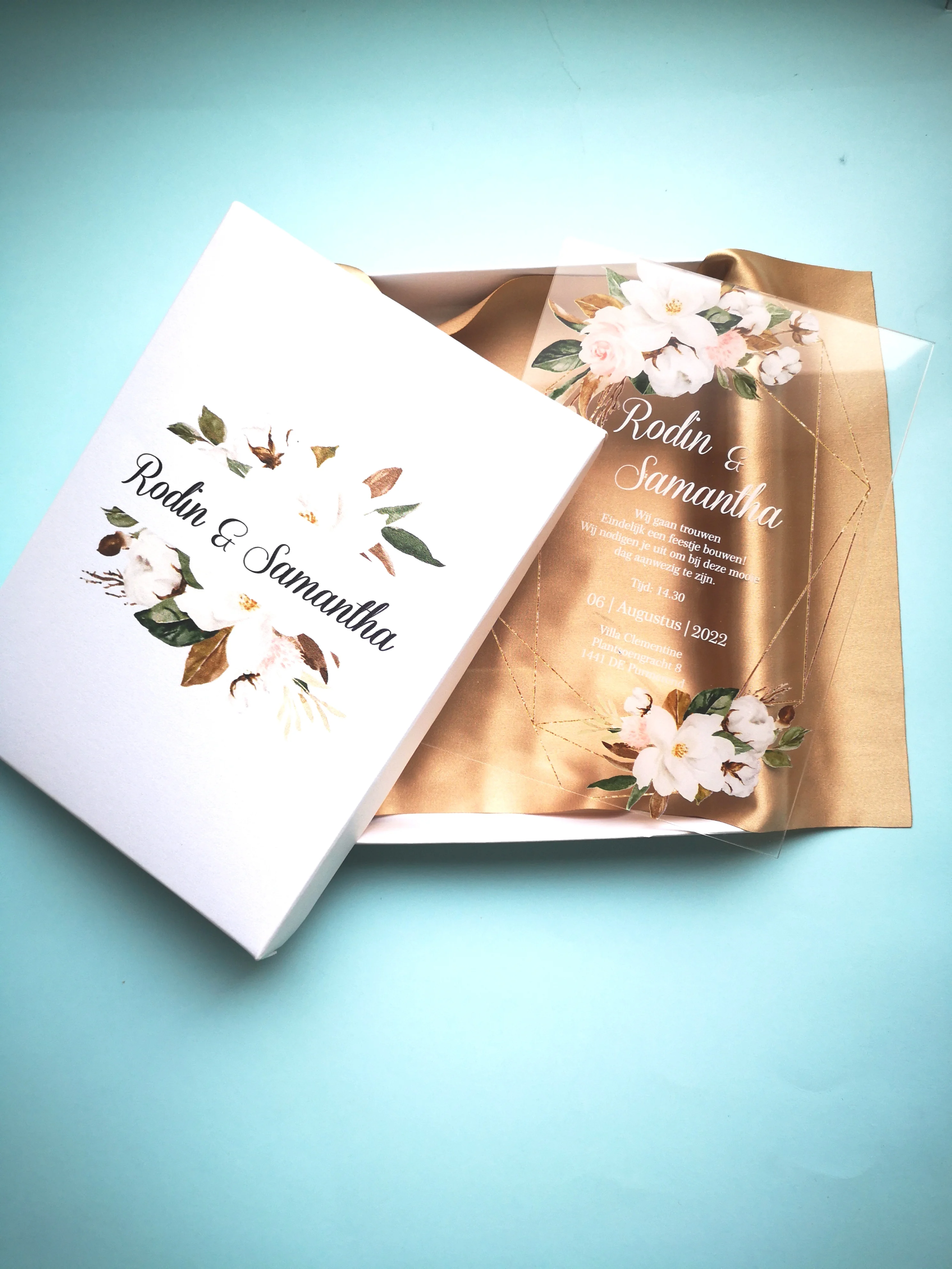 Элегантные Пригласительные открытки с белым принтом Лидер продаж