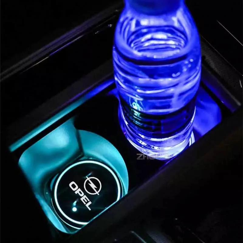 

LED Car USB Luminous Water Cup Coaster For Land Rover Chevrolet Hyundai Mini KIA Skoda Honda Toyota Mazda Opel Citroen Car Goods