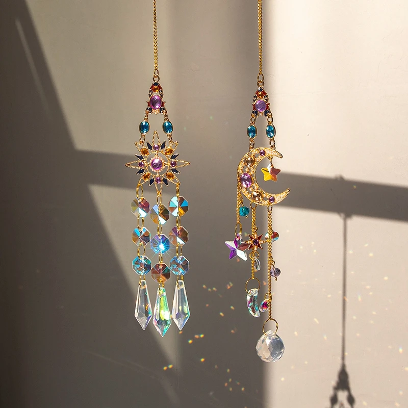 

Suncatcher Crystal Wind Chimes Light Catcher Wind Bell Rainbow Prisms Window Hanging Pendant Home Garden Room Craft Decoration