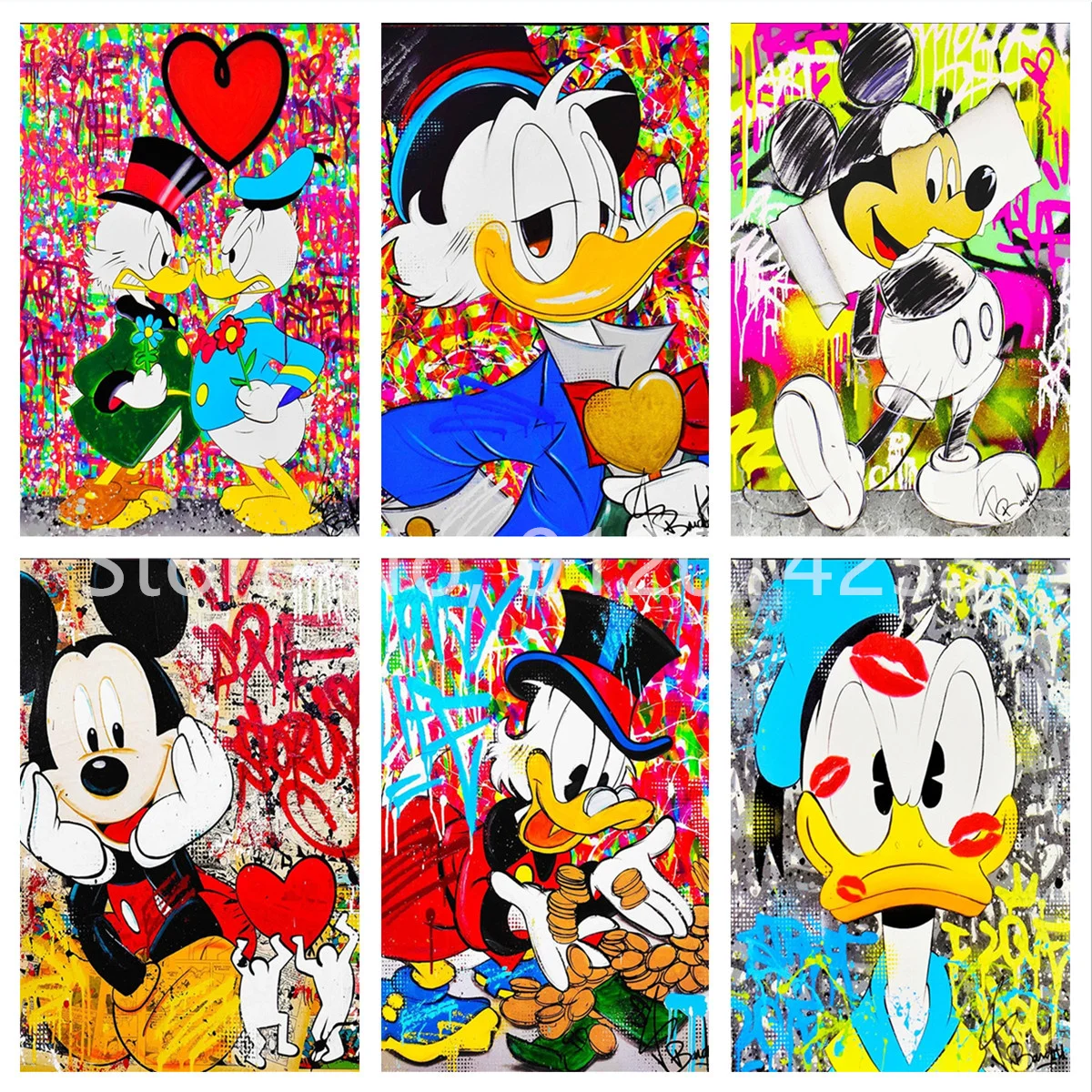 

Алмазная 5D картина «сделай сам» с Микки Маусом Дональдом Даком, диснеевские Мультяшные персонажи, алмазная вышивка Стразы