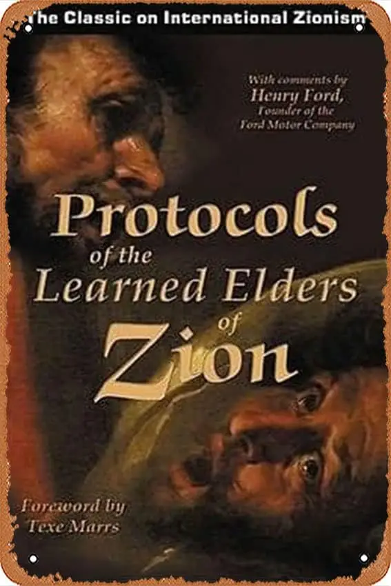 Протоколы изучатых пожилых людей Zion винтажная металлическая жестяная вывеска