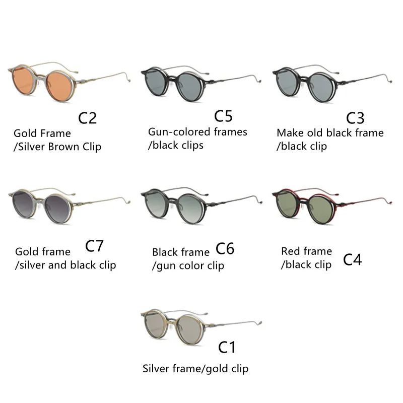 Очки солнцезащитные круглые винтажные оптические очки из чистого титана со