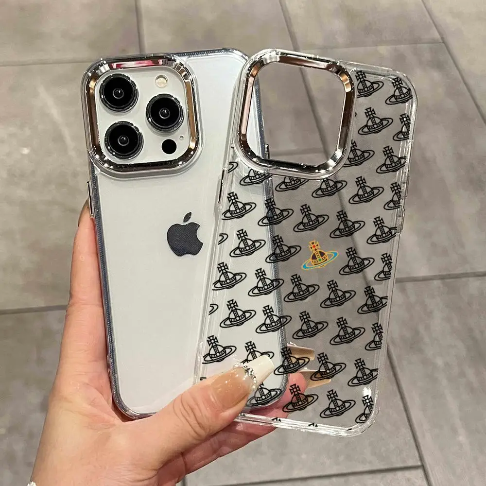 Фото Чехол для телефона V-Vivienne-w-Westwood для iPhone 17 Air 16 15 14 Plus 13 12 11 Pro Max 16e, противоударный, прозрачный, с HD-защитой задней панели №1