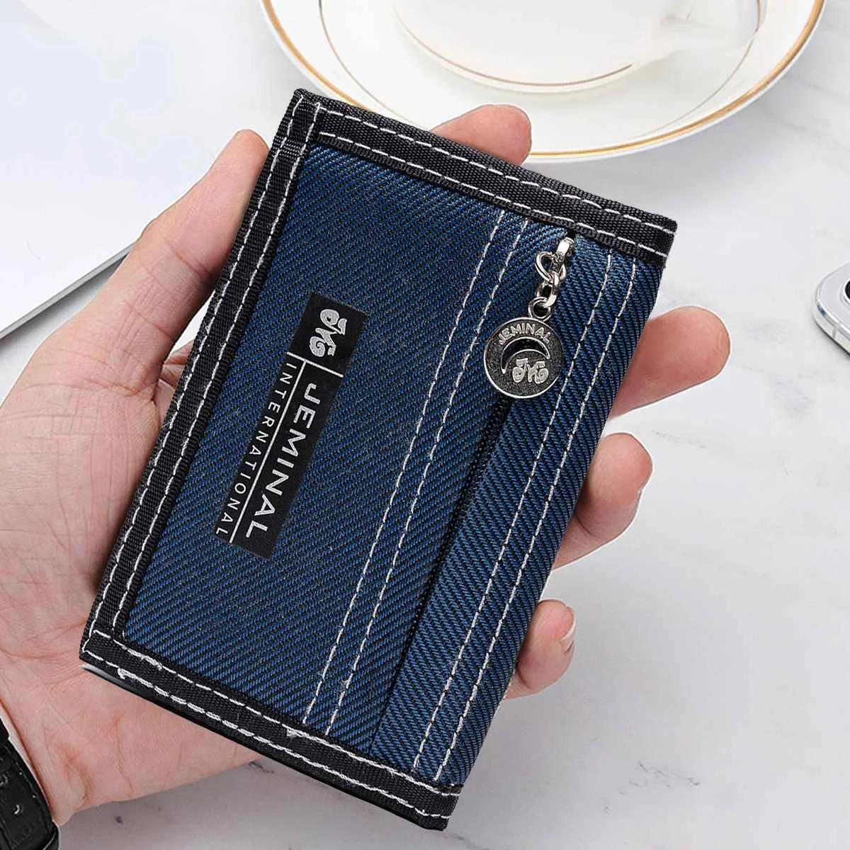 

2022 Short Wallet For Men Boy Slim Trifold Bifold Wallet with Zipper RFID Front Pocket Purse Secure Credit Card Holder Wallet