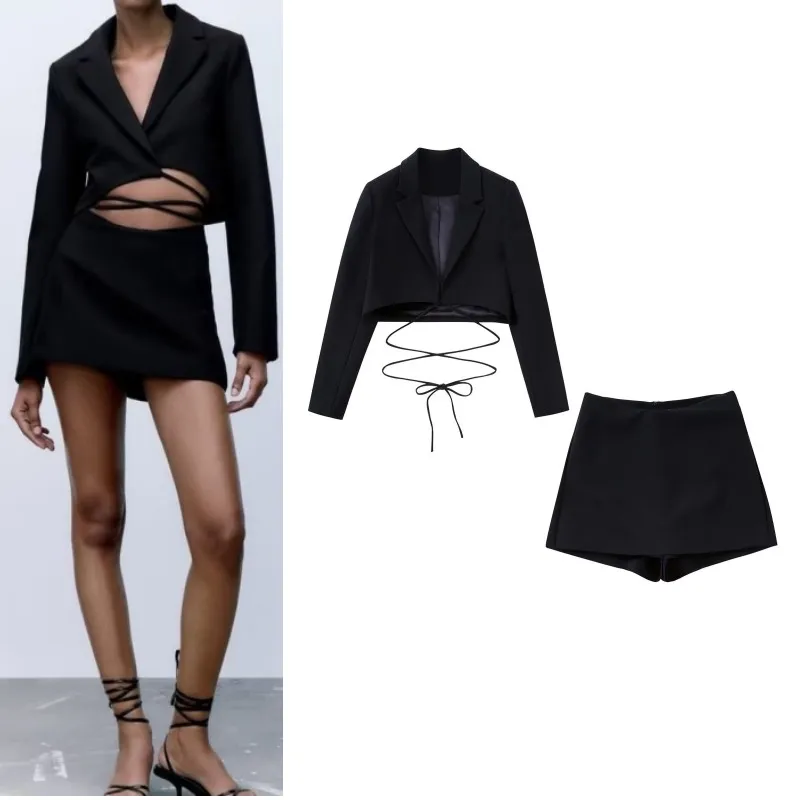 RDMQ 2023 Women Spring Fashion With Asymmetrical Waistband Shorts Skirts Vintage High Waist Back Zipper Female Skort Mujer