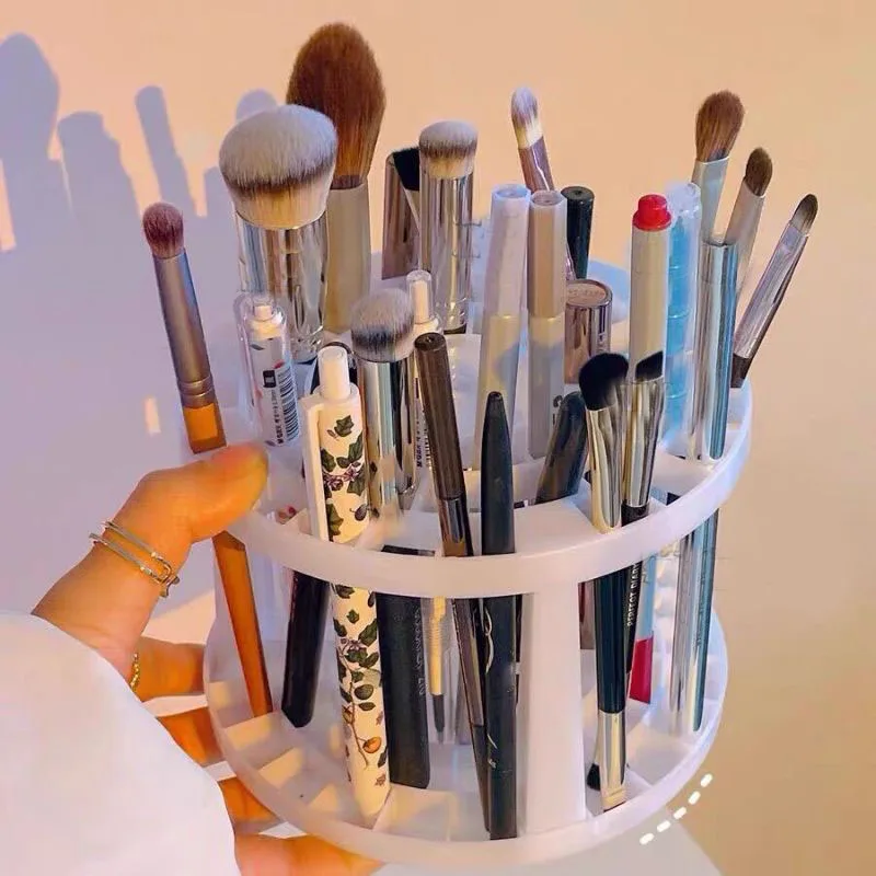 

1PCS Multifunction Large-Capacity Table Organizer Make Up Tools Pen Storage Holder Lattices Cosmetic Make-up Brush Storage Box