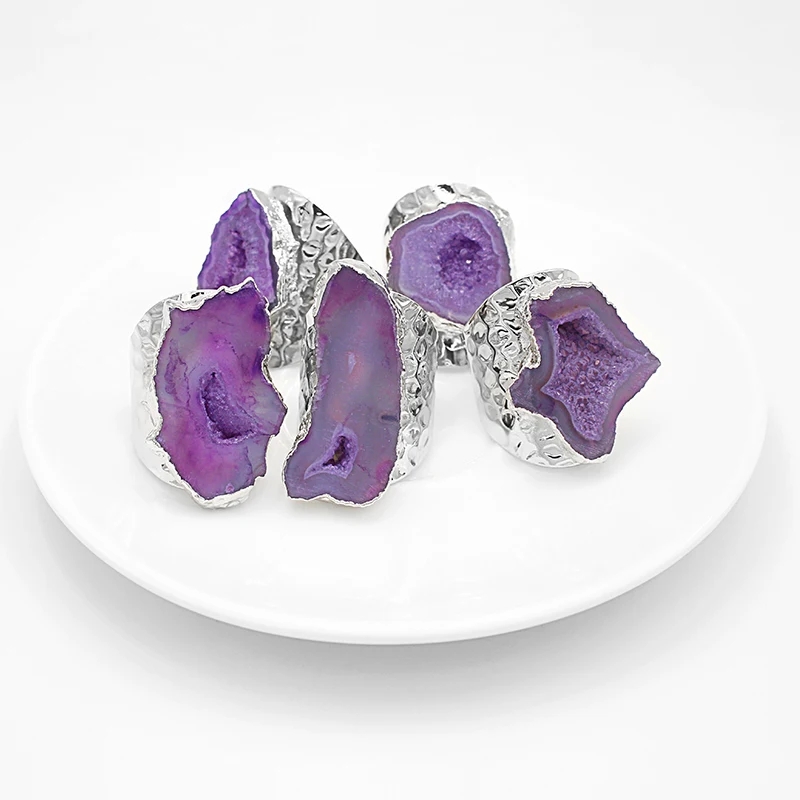 1 шт. кольцо с агатом для женщин и девушек