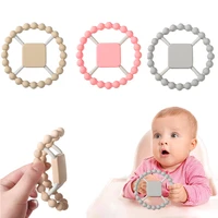 1pcs silicone baby teethers food grade no bpa soft glue silicone teether ring baby gift set baby accessories toys for child gift