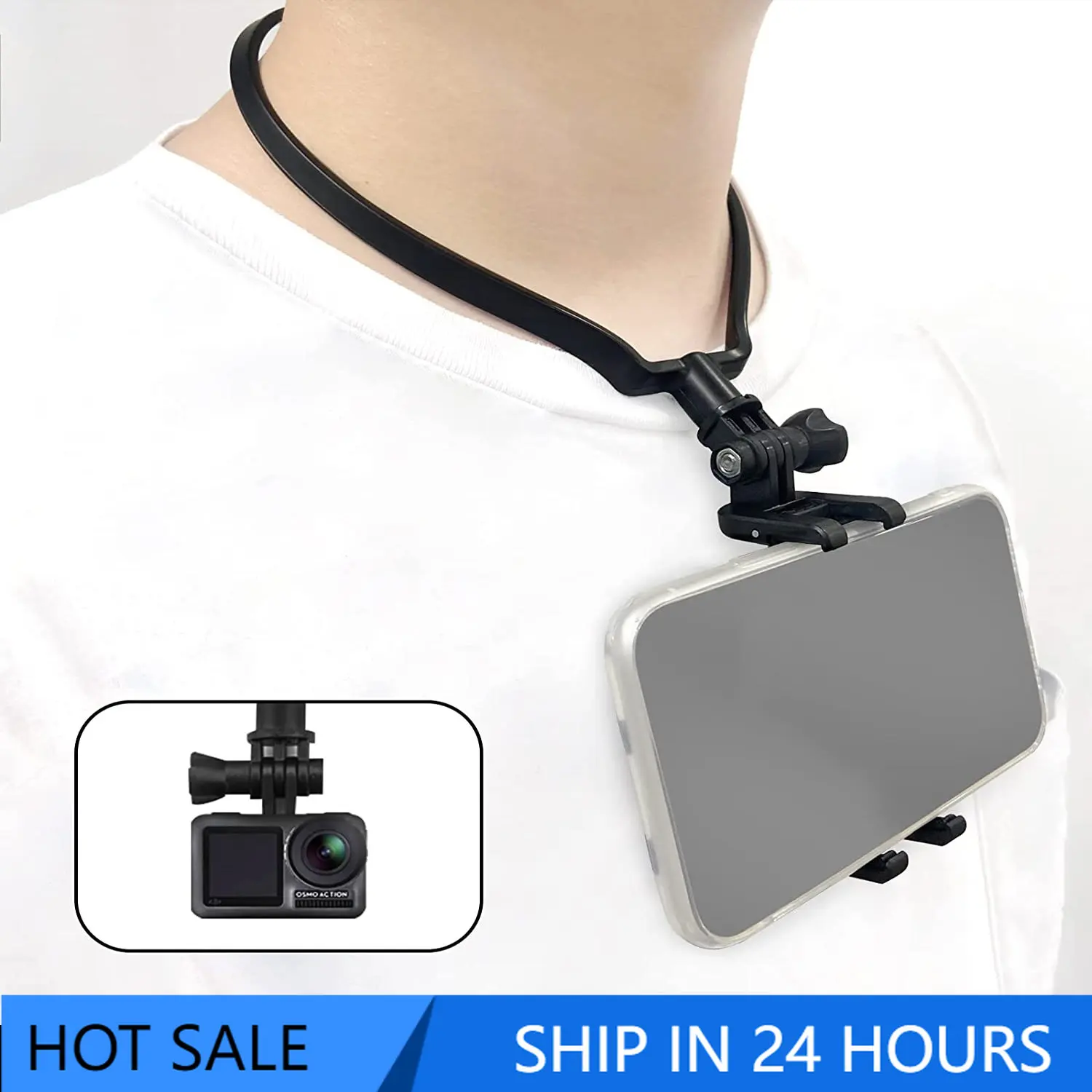 

Hold Mount Lanyard Strap for GoPro Hero 11 10 9 8 7 6 5 4 3 Insta360 DJI Osmo Action Camera Smartphone Mounts Video Bracket