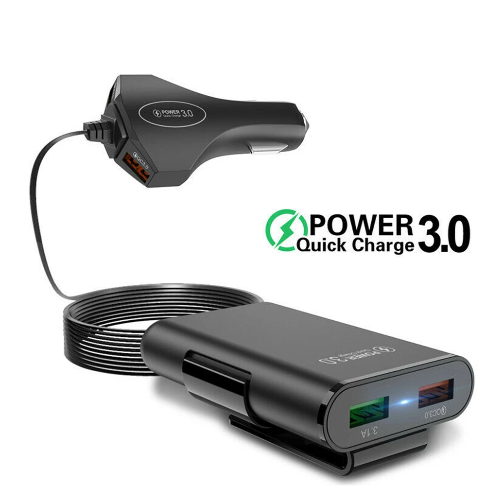 

Автомобильное зарядное устройство на 4 USB-порта, 1,7 м, 60 Вт
