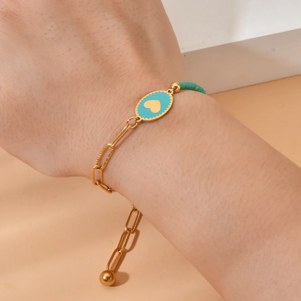 ZMZY Лидер продаж модные браслеты-цепочки из нержавеющей стали с сердечками для