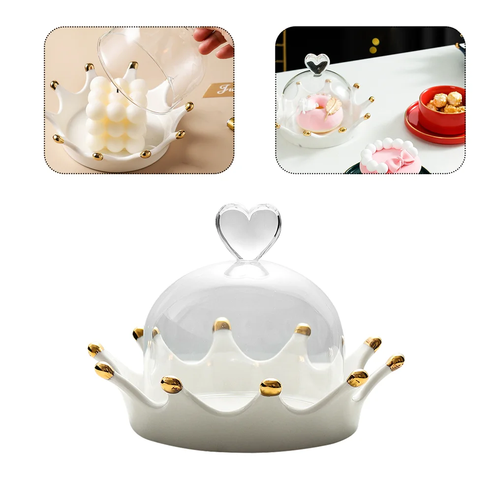 

1 Set of Household Dessert Plate Delicate Cake Plate Crown-shaped Cake Dish Cake Supply