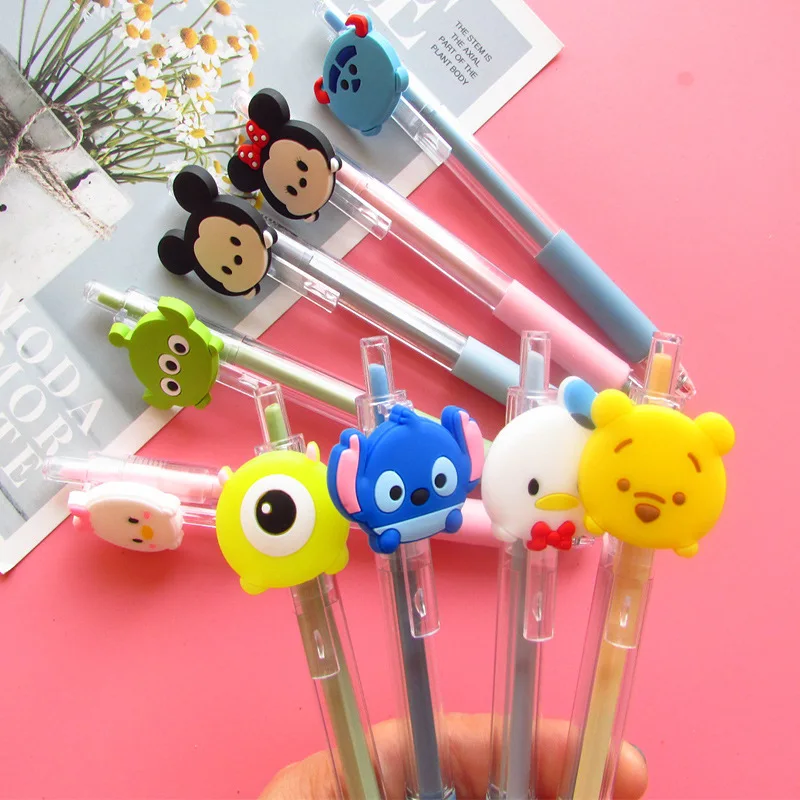 

20pcs Disney Transparent Mickey Gel Pen 0.5mm Black Ink Pen Office Signature Pen School Student Kawaii Writing Stationery Gifts