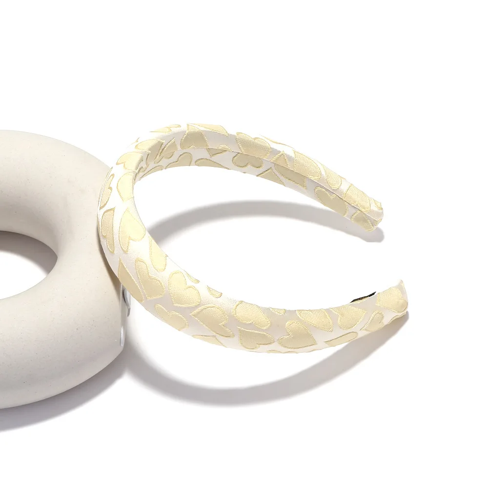 

Женская повязка на голову с милым сердечком, классические белые повязки для волос, свадебные аксессуары для волос