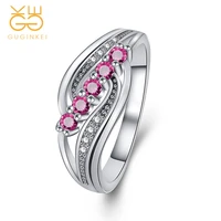 guginkei 2022 fashion classic simple ol design zircon rings womens jewellery 925 sterling silver ring jewelry gift