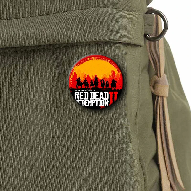 58 мм аниме Red Dead Redemption 2 булавки жесть значок мультяшный персонаж броши для