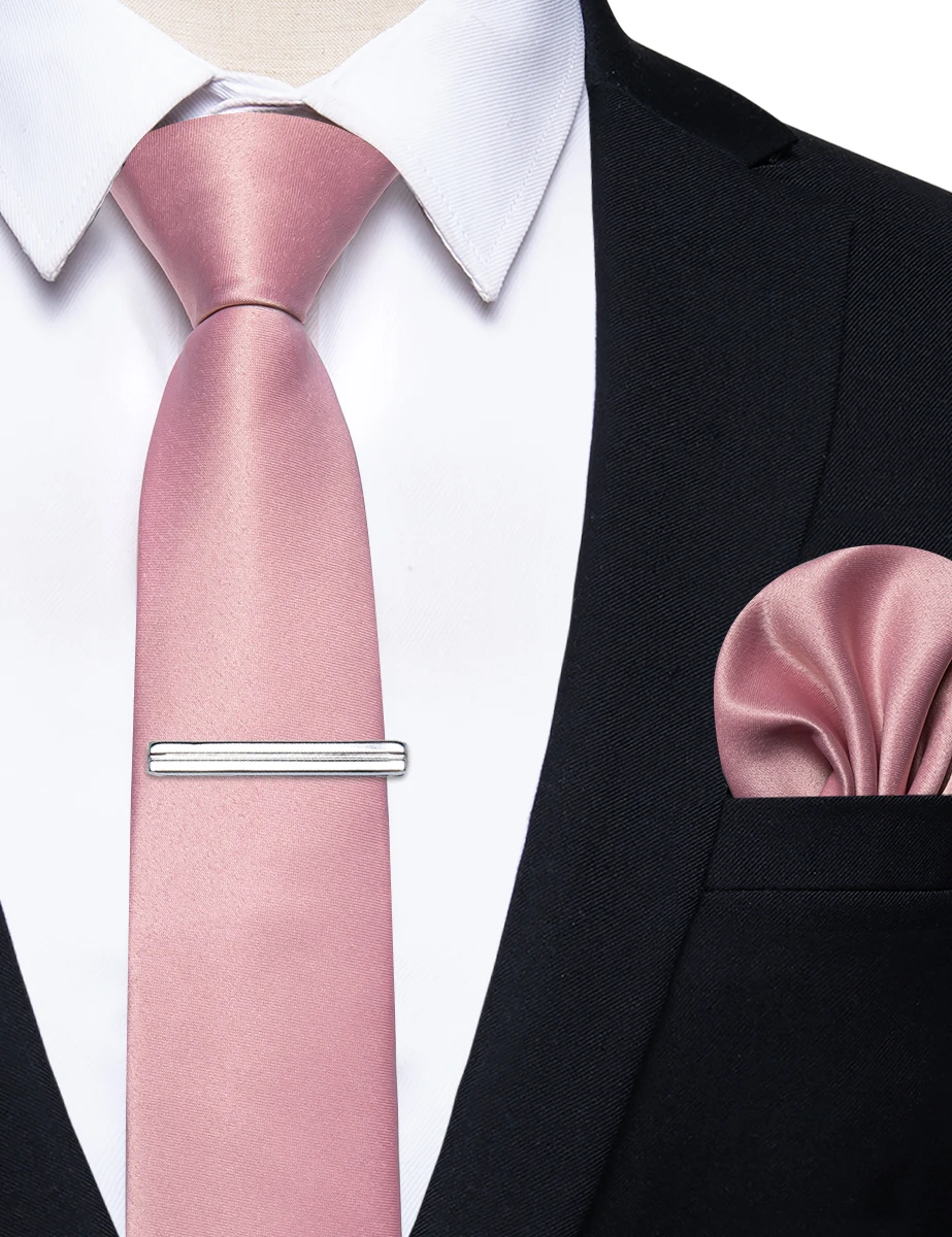 

New Brand Solid Color Tie For Men Casual Ties Classic Skinny Necktie Clip Handkerchief Men Korean Business Neckties Dropshipping