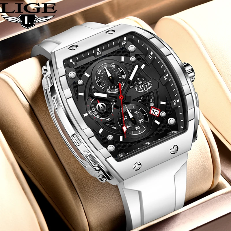 Часы наручные LIGE Мужские кварцевые модные повседневные спортивные