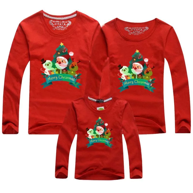 

Рождественская семейная одежда для матери дочери 2023 Осенняя хлопковая футболка для отца сына мальчика Женщины Девочки семейная одежда