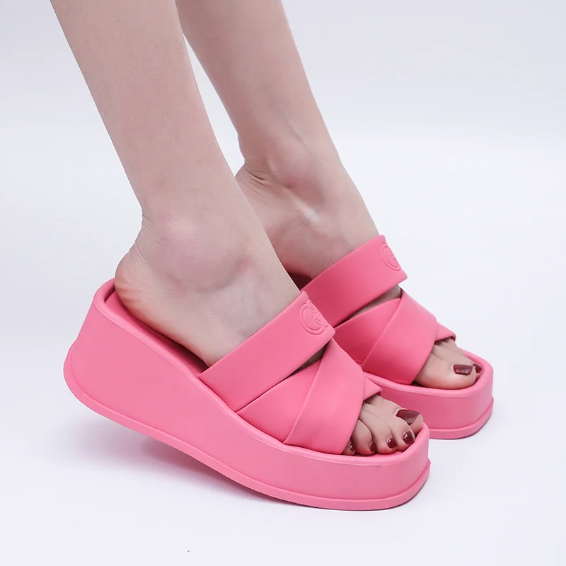 

Wedges Women Slippers Summer Casual Mid Heels Platform Sport Beach Dress Party Women Slides Flip Flop Brand Women Sandals Shoes
