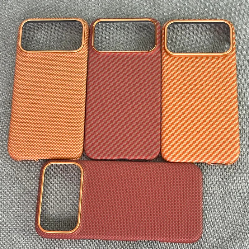 Фото Оригинальный чехол из арамидного волокна Dupont Kevlar для iPhone 17 Pro Max 17 Pro, магнитный, противоударный, люксовый, задняя крышка №2