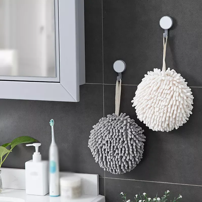 

Hand Towels Kitchen Bathroom Hand Towel Ball with Hanging Loops Quick Dry Soft Absorbent Microfiber Towels