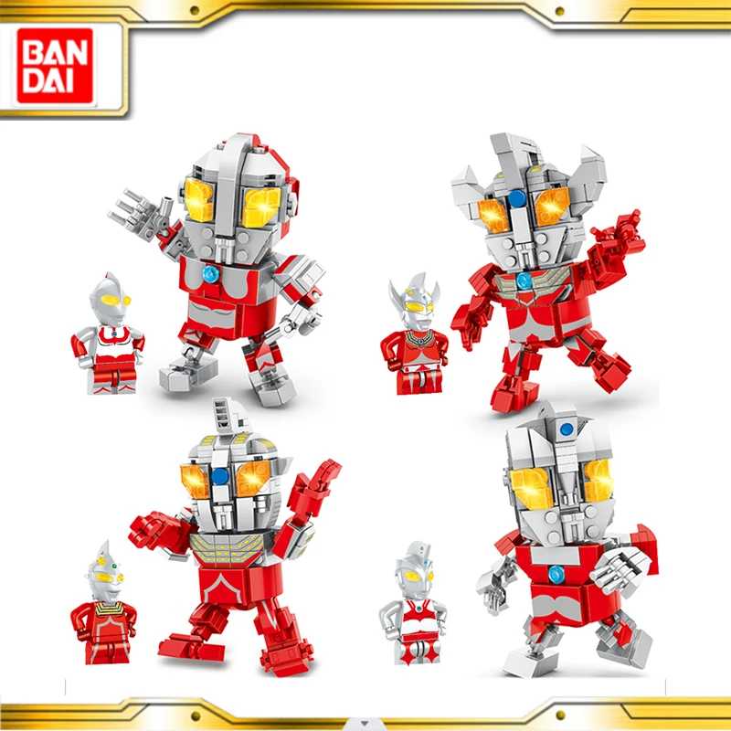

In Stock Japanese Genuine Ultraman Spaceship Assembled Mecha Model Building Block Brick Kid Hot Sale Toy Gifts